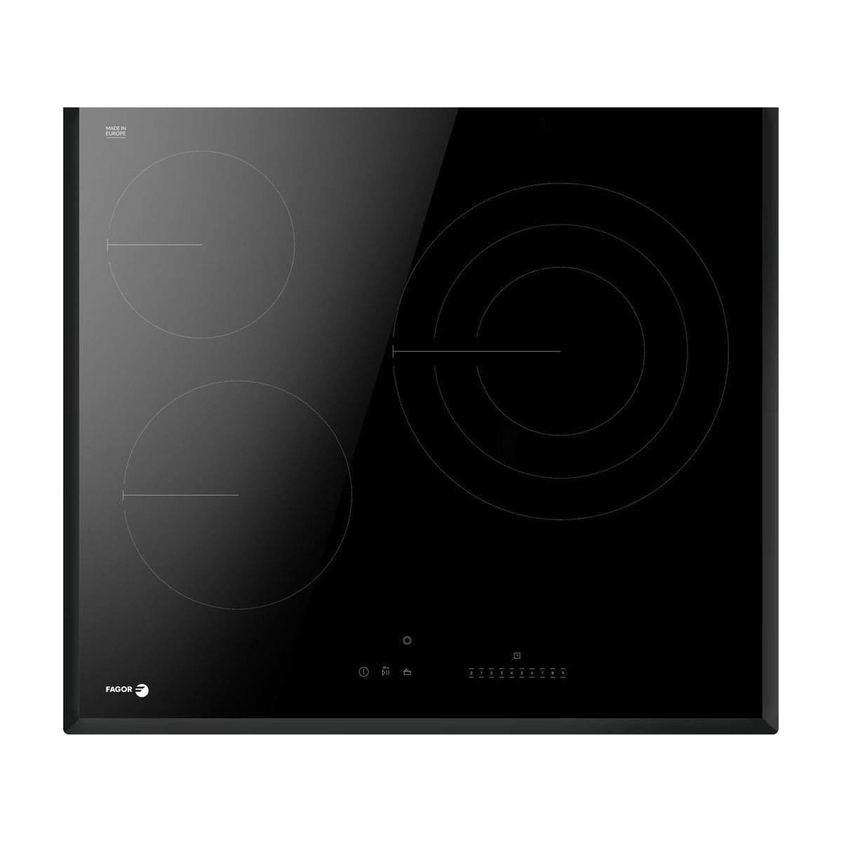 Placa vitrocerámica Fagor 4VFT-330B3S de 3 zonas con control deslizante